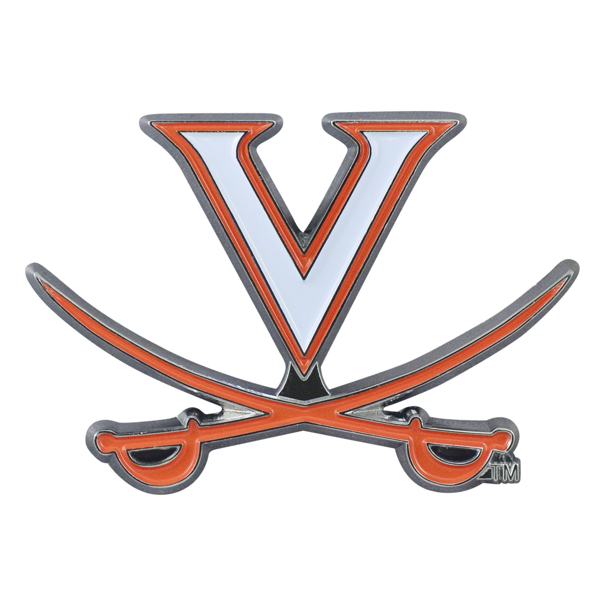University of Virginia Cavaliers Solid Metal Color Auto Emblem Raised Die Cut 2