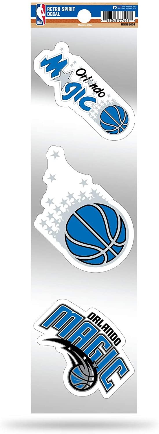 Orlando Magic Triple Retro Throwback Spirit Decals Flat Vinyl Auto Home Sticker Sheet Basketball 1
