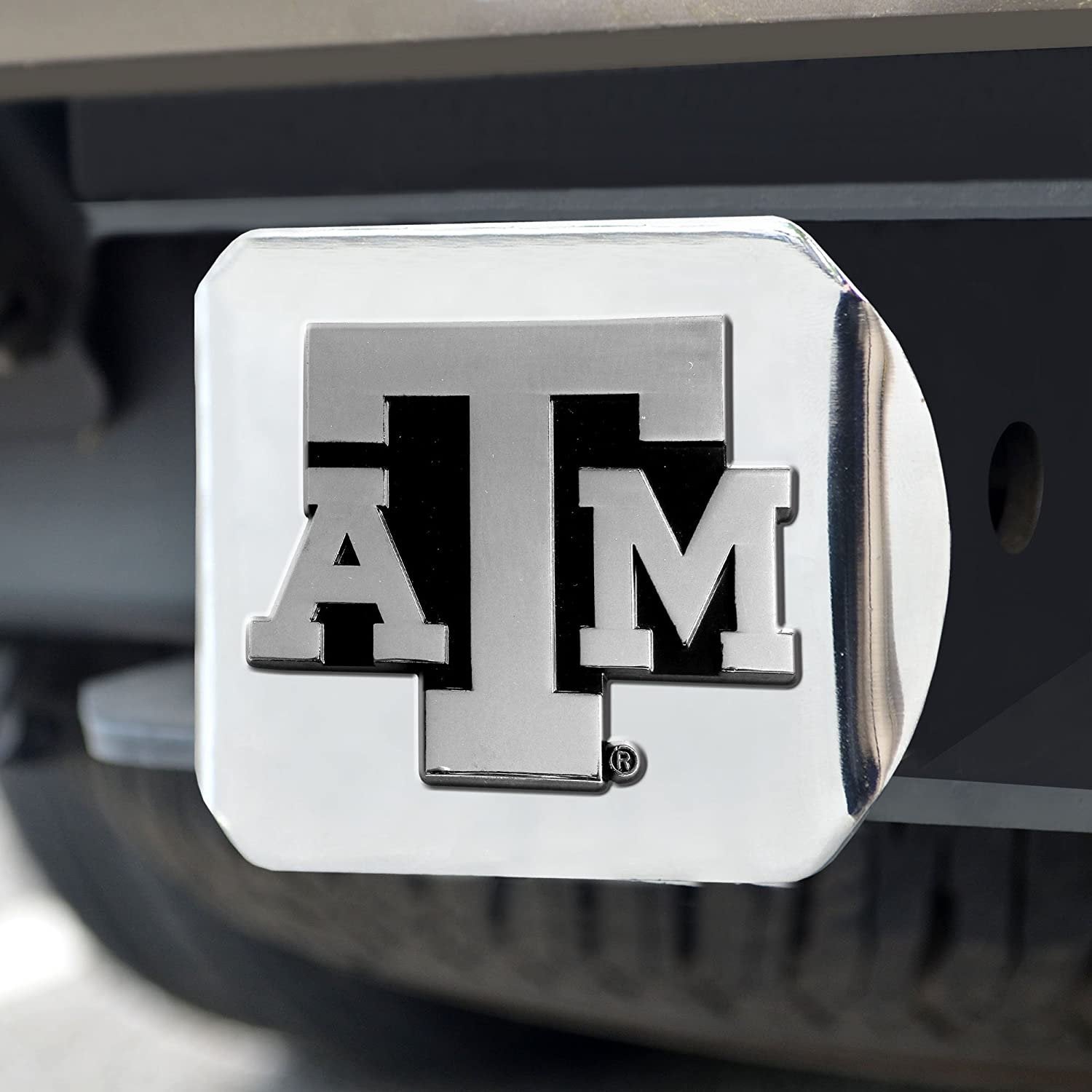 Texas A&M University Aggies Hitch Cover Solid Metal with Chrome Metal Emblem 2" Square Type III