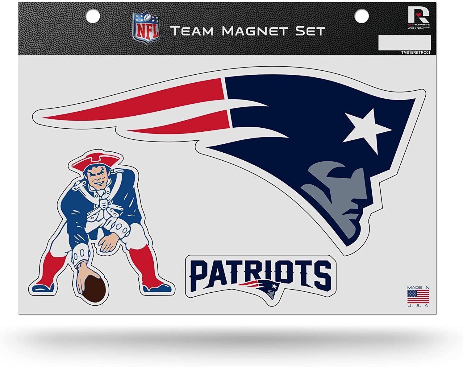 New England Patriots Multi Magnet Sheet Retro Logo Shape Cut 8x11 Inch 1
