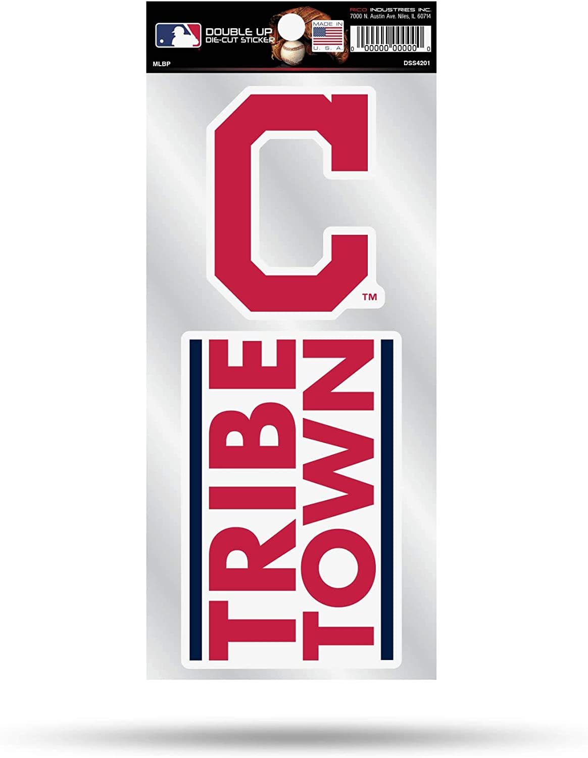 Cleveland Indians 2-Piece Double Up Die Cut Sticker Decal Sheet, 4x8 Inch 1