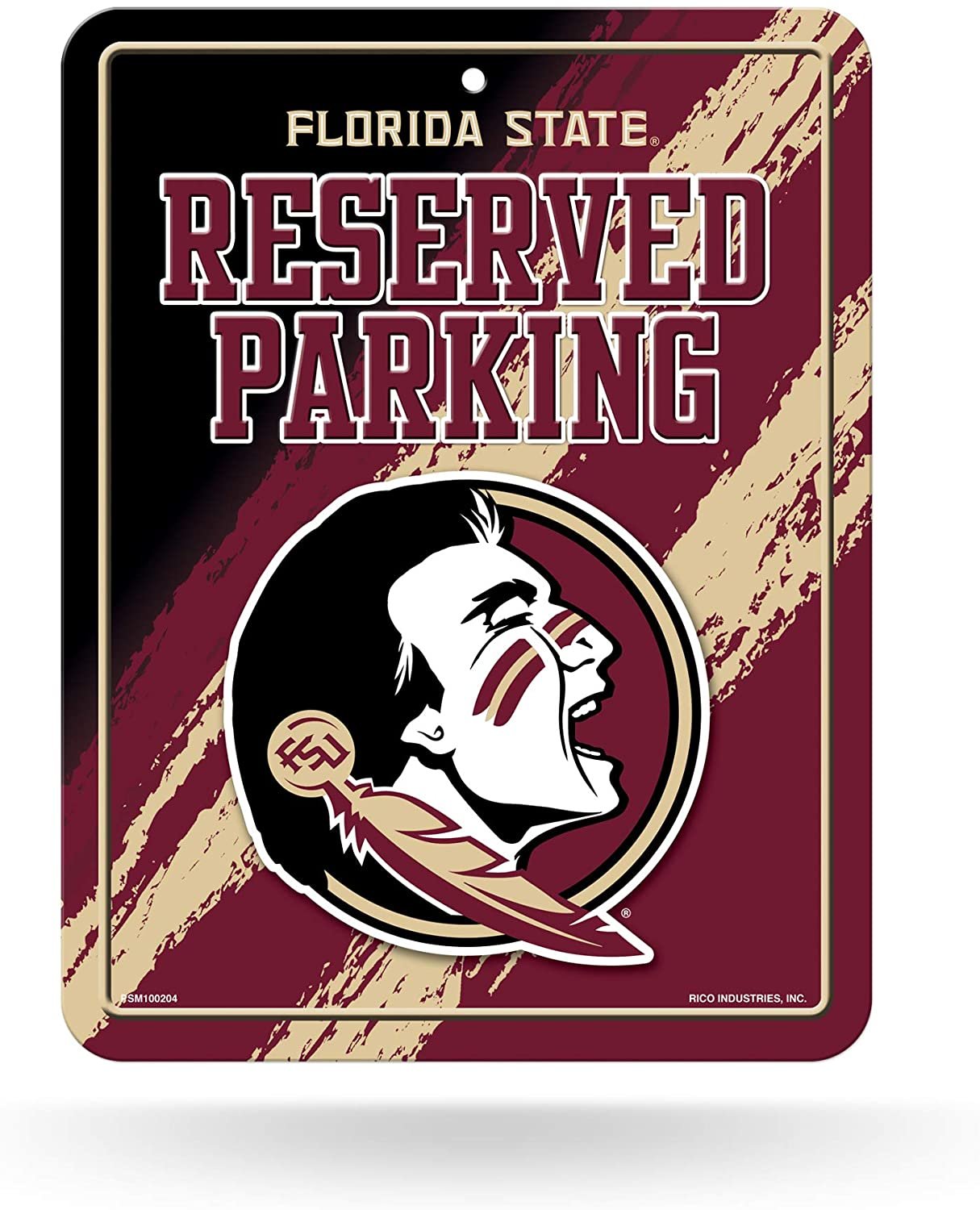 NCAA Rico Industries 8.5-Inch by 11-Inch Metal Parking Sign Décor, Florida State Seminoles 1