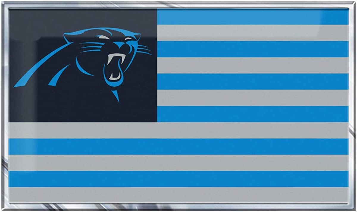 Carolina Panthers Team Flag Design Auto Emblem, Aluminum Metal, Embossed Team Color, Raised Decal Sticker, Full Adhesive Backing 1