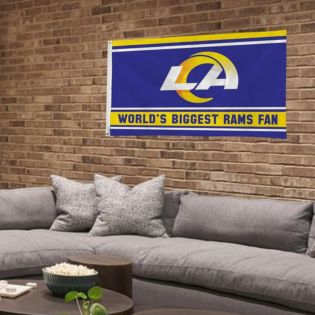 Los Angeles Rams 3x5 Feet Flag Banner, World's Biggest Fan, Metal Grommets, Single Sided, Indoor or Outdoor Use 4