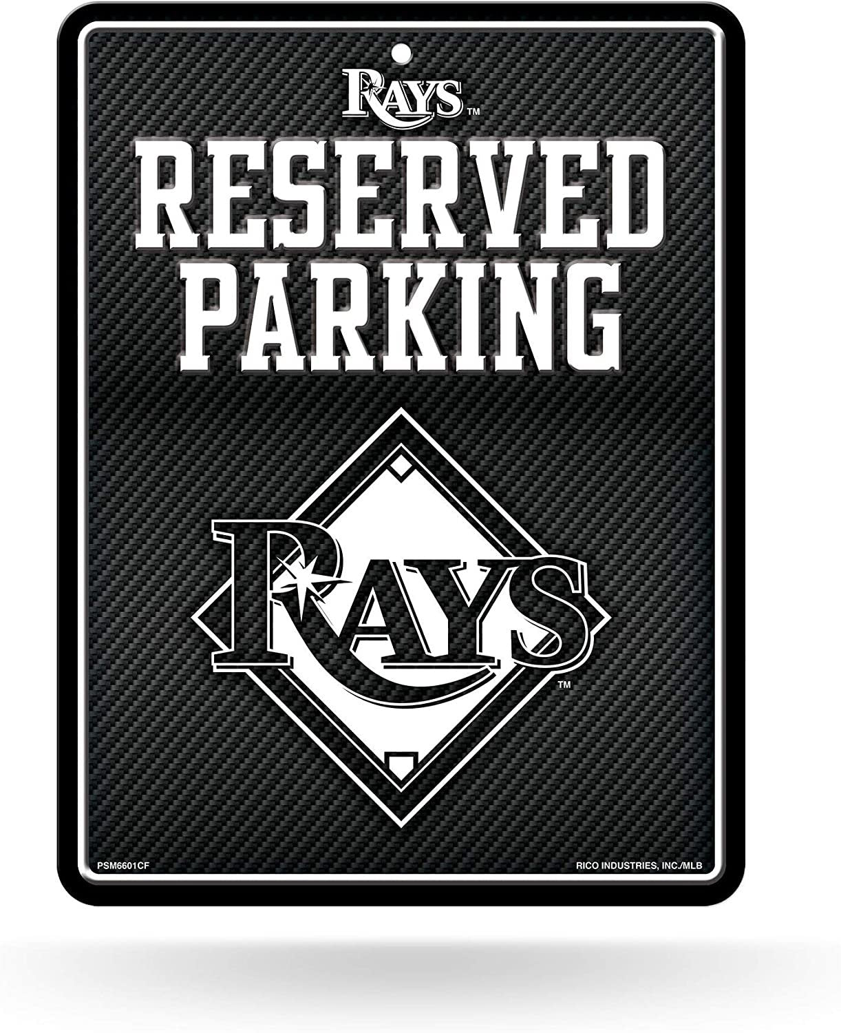 Tampa Bay Rays Metal Parking Novelty Wall Sign 8.5 x 11 Inch Carbon Fiber Design 1