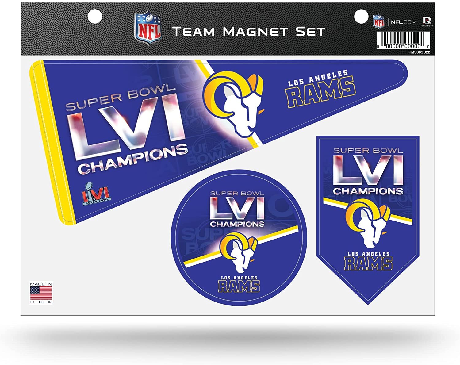 Los Angeles Rams 2022 Super Bowl LVI Champions Multi Magnet Sheet Shape Cut 8x11 Inch 1