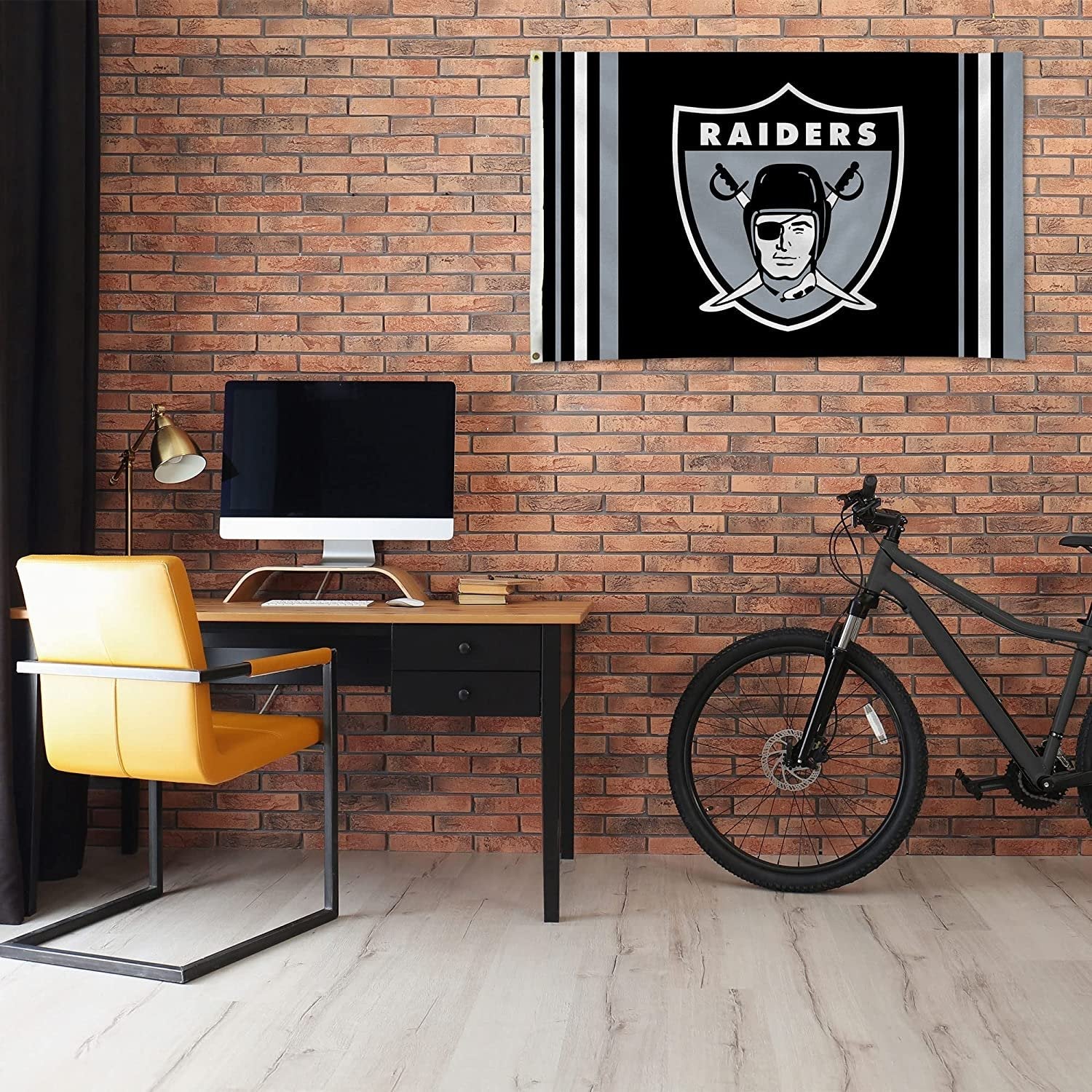Las Vegas Raiders 3x5 Foot Flag Banner Retro Logo Design Single Sided Metal Grommets 2