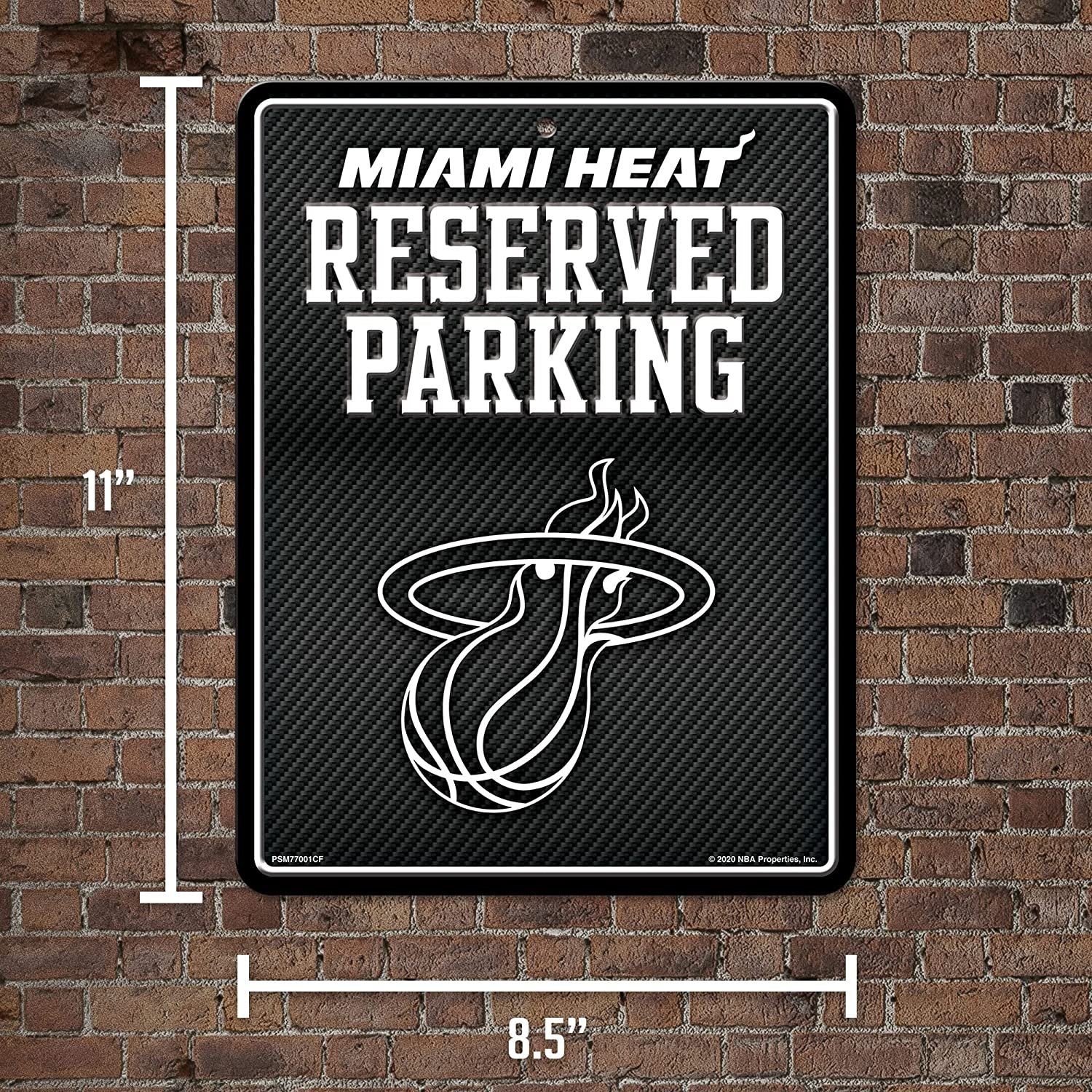 Miami Heat Metal Parking Sign, Carbon Fiber Design 8.5x11 Inch 4