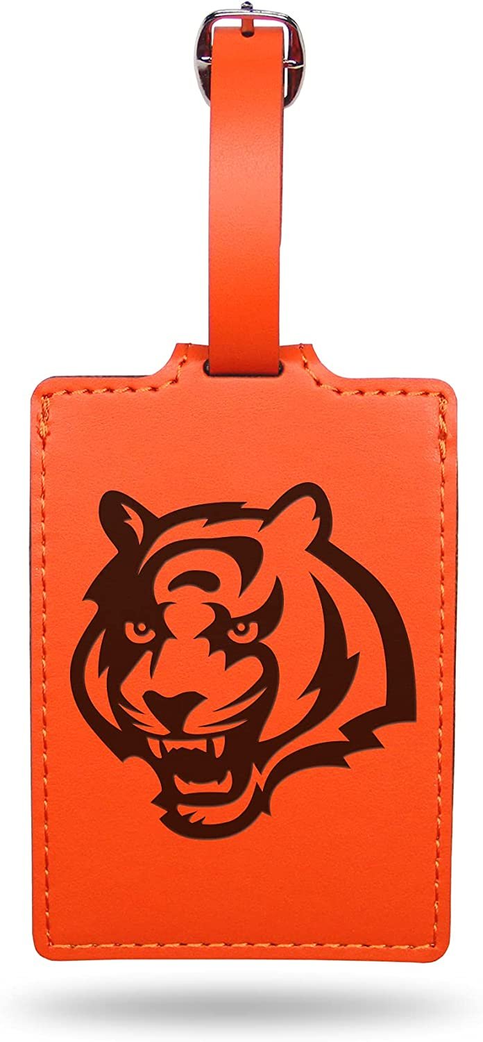 Cincinnati Bengals Luggage Bag Tag Laser Engraved Ultra Suede Includes ID Card 1