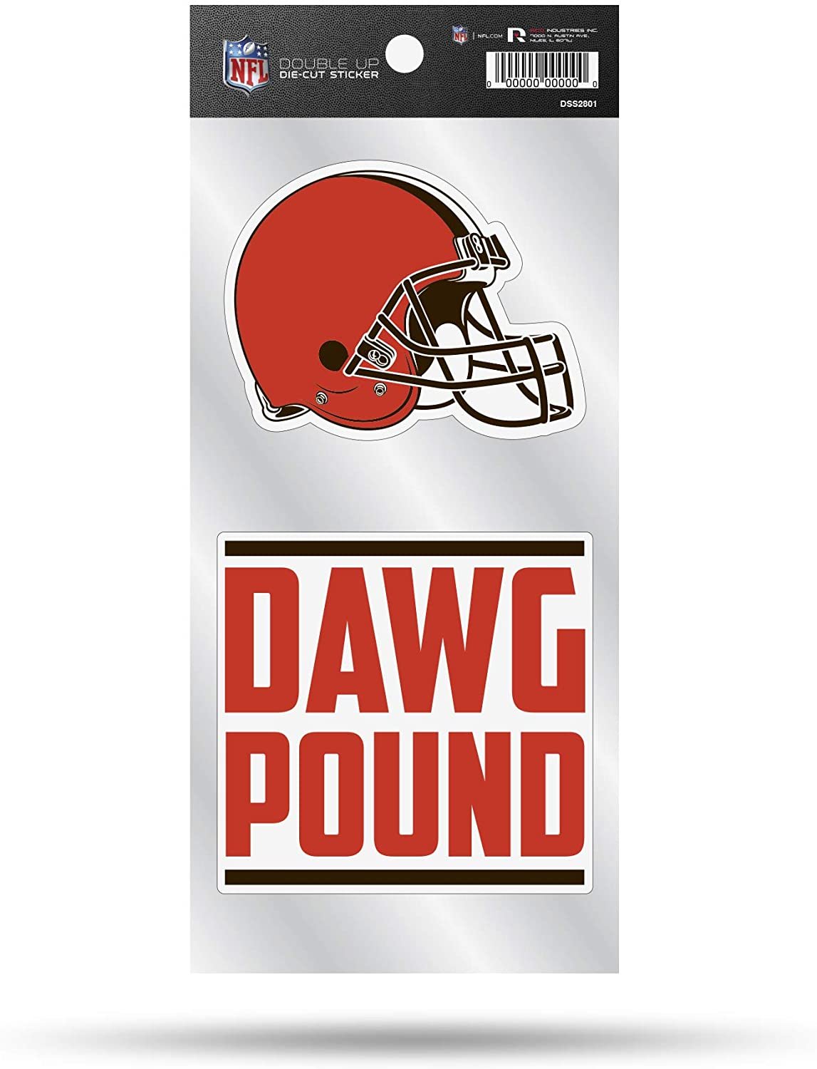 Cleveland Browns Double Up Die Cut 2-Piece Sticker Sheet 1
