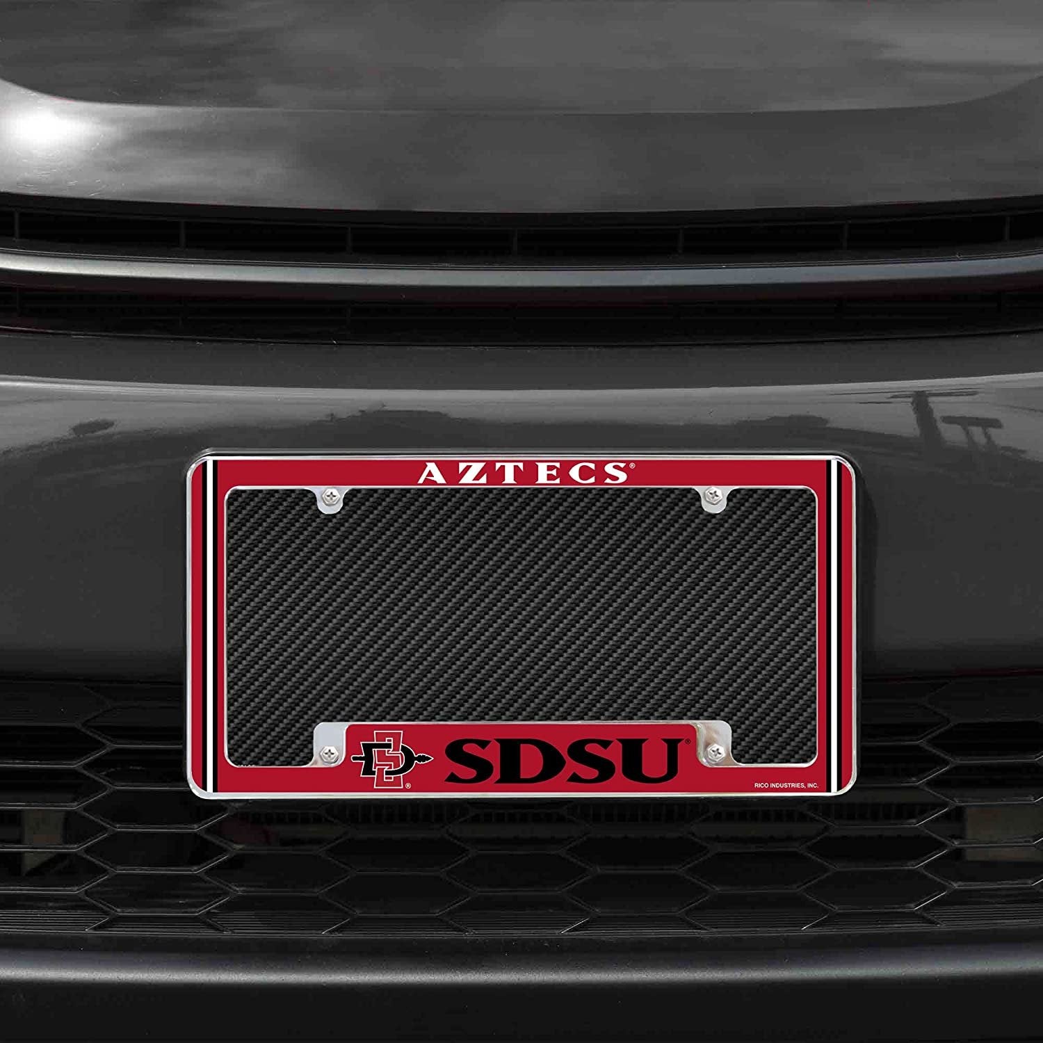 San Diego State University Aztecs Metal License Plate Frame Chrome Tag Cover Alternate Design 6x12 Inch