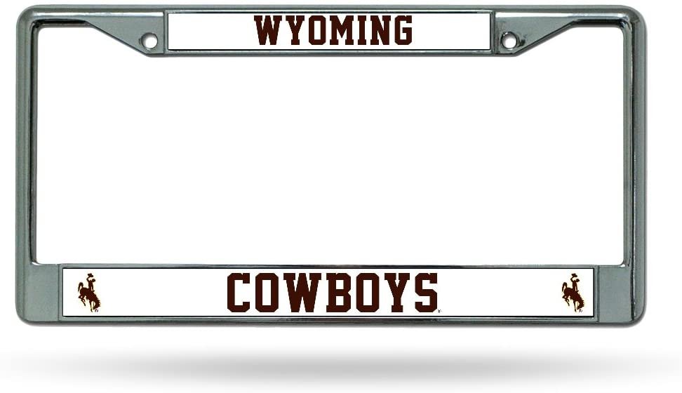 University of Wyoming Cowboys Premium Metal License License Plate Frame Chrome Tag Cover, 12x6 Inch