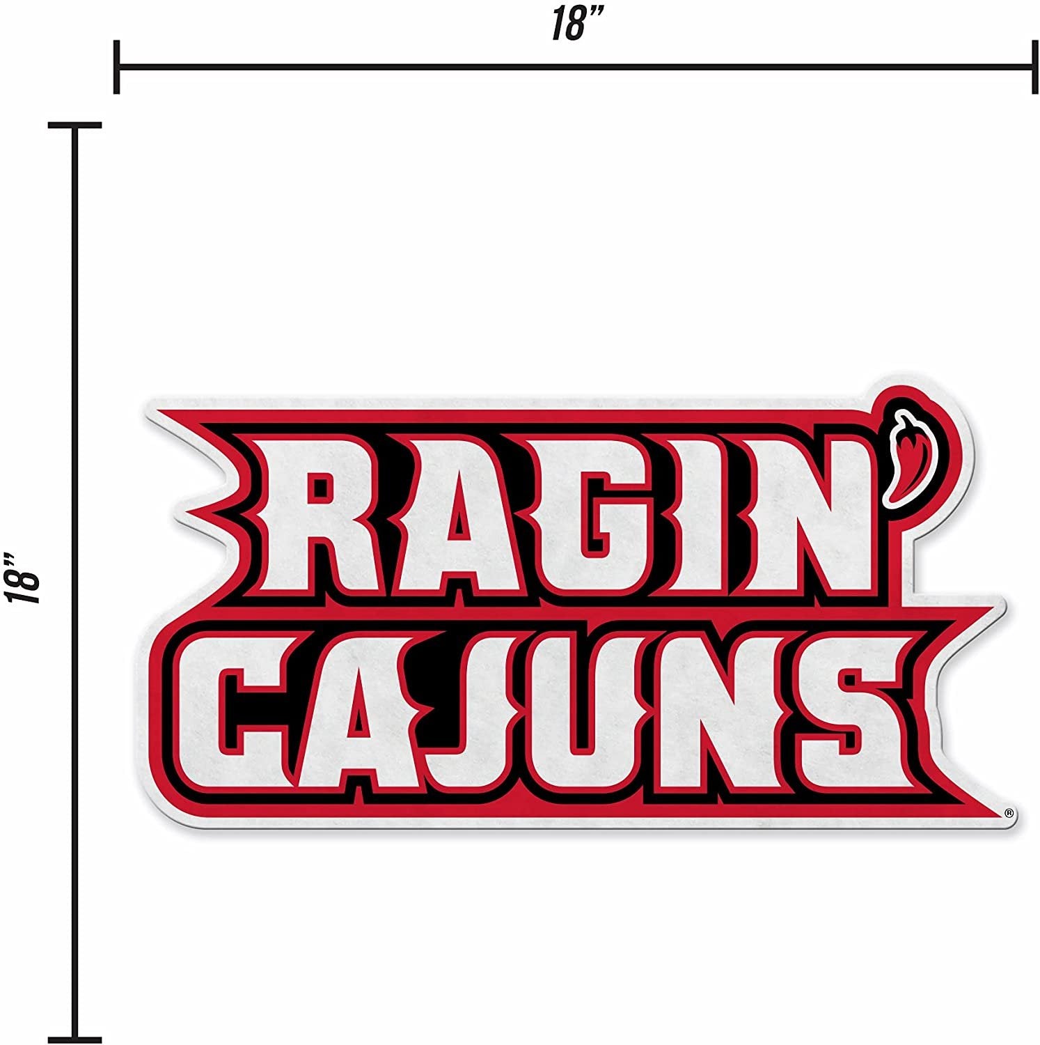 University of Louisiana Lafayette Ragin Cajuns Soft Felt Pennant, Primary Logo Design, Shape Cut, 18 Inch, Easy To Hang 4