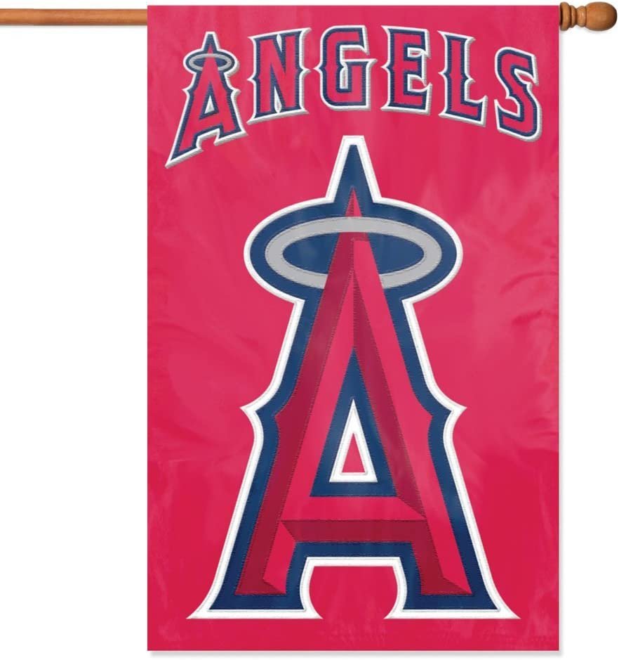 Los Angeles Angels Double Sided Banner Flag Embroidered Applique 44x28 Inch 1