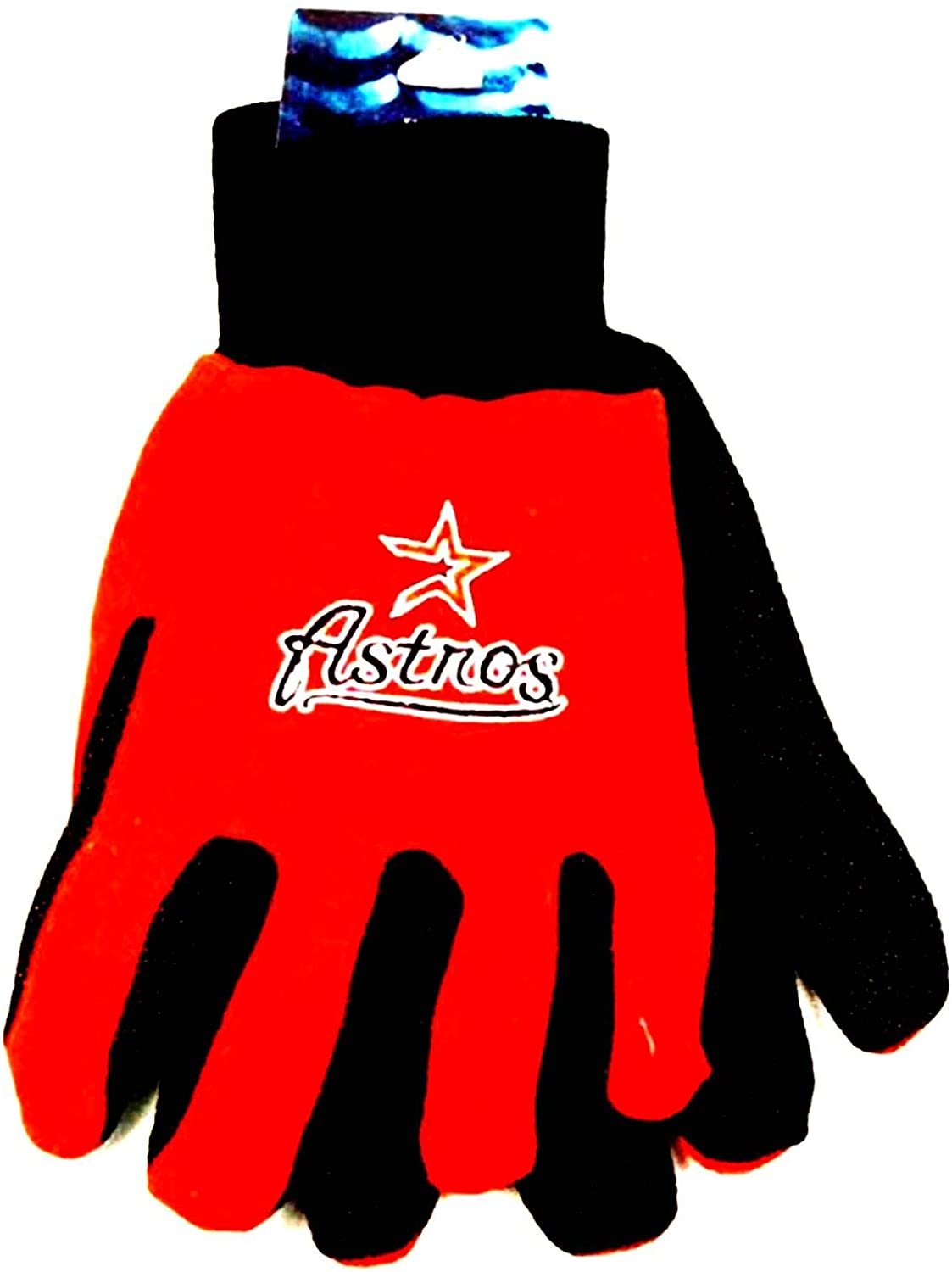 Rico Industries, Inc. Houston Astros Retro Logo Two Tone Pair Grip Gloves Sport Work Utility Baseball 1