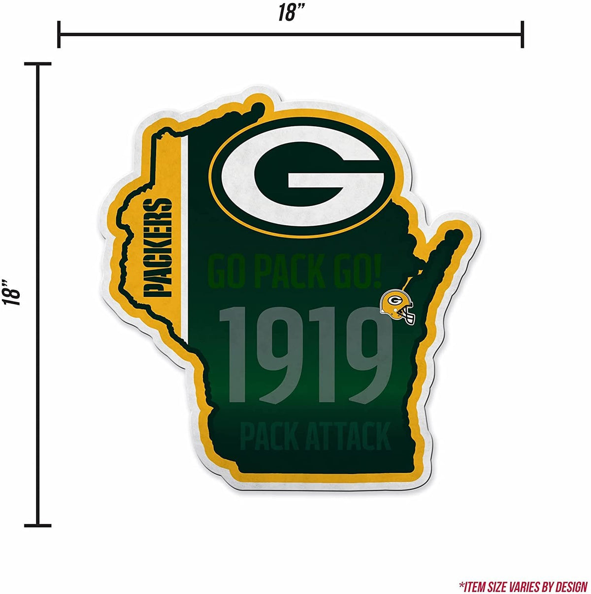 Green Bay Packers Pennant State Shape 18 Inch Soft Felt 5