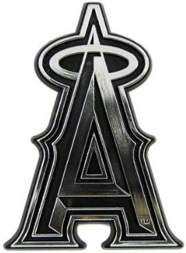 Los Angeles Angels Auto Emblem, Silver Chrome Color, Raised Molded Plastic, Adhesive Tape Backing 1