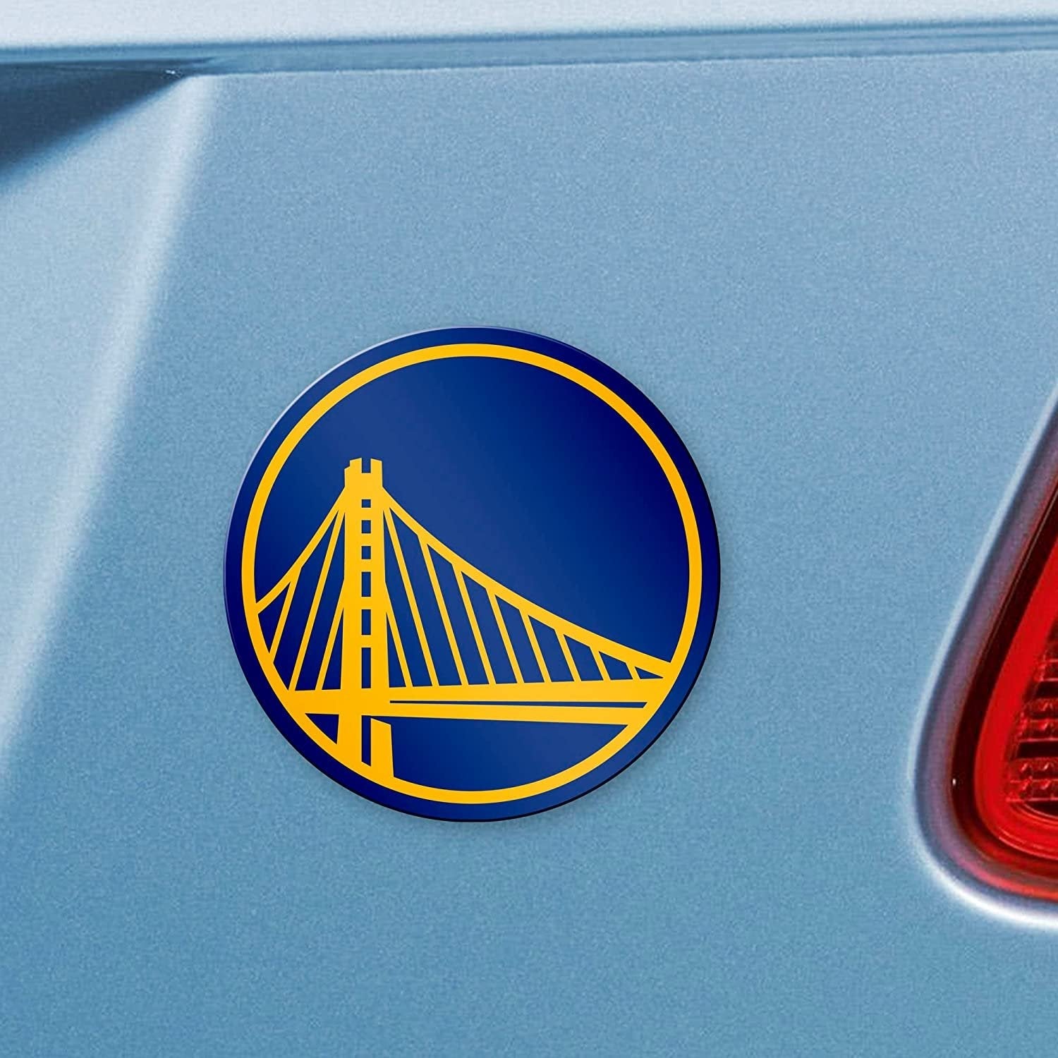 Golden State Warriors Solid Metal Color Auto Emblem Raised 2
