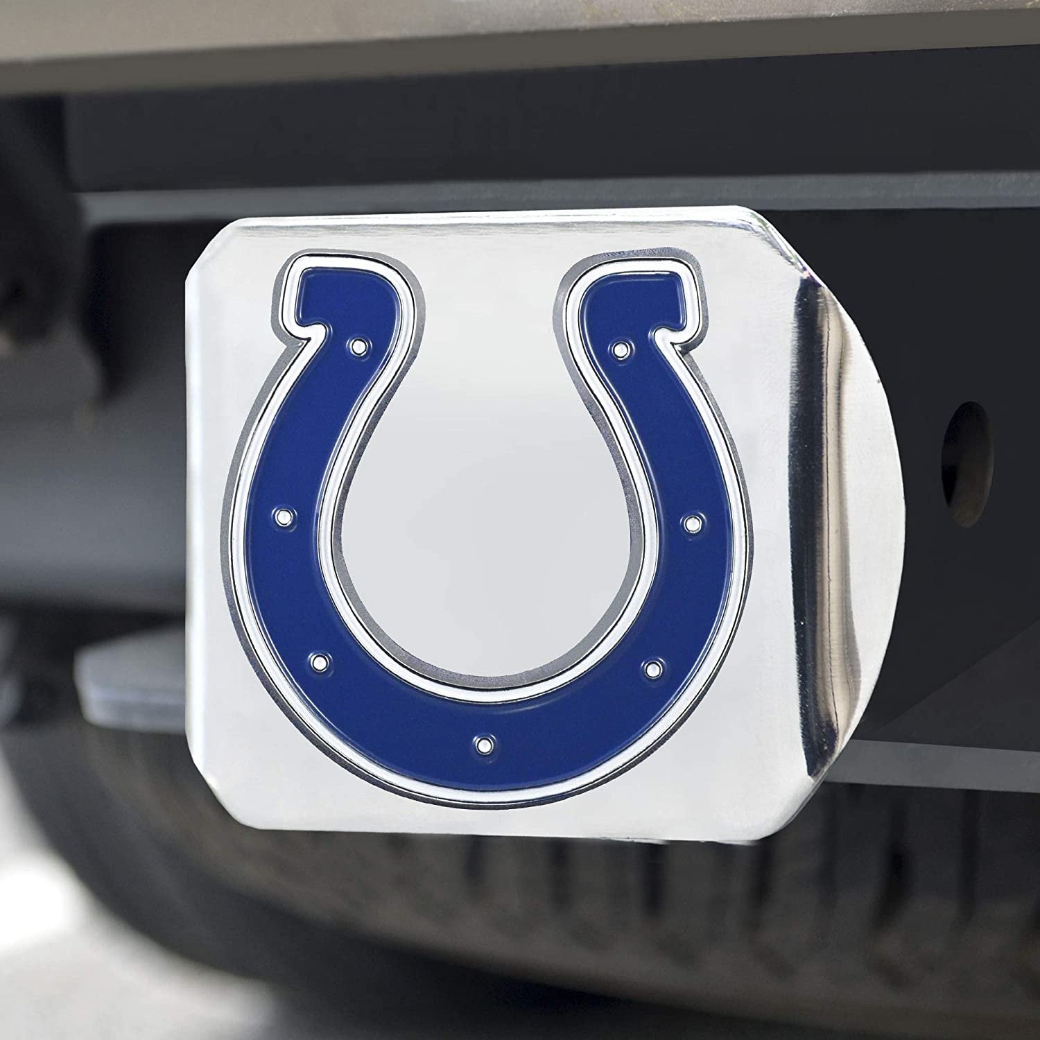 Indianapolis Colts Hitch Cover Solid Metal with Raised Color Metal Emblem 2" Square Type III