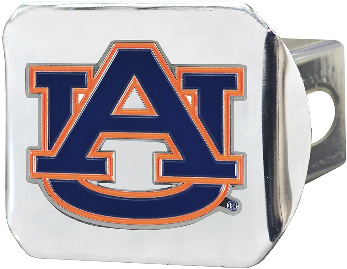 Auburn Tigers Hitch Cover Solid Metal with Raised Color Metal Emblem 2" Square Type III University of