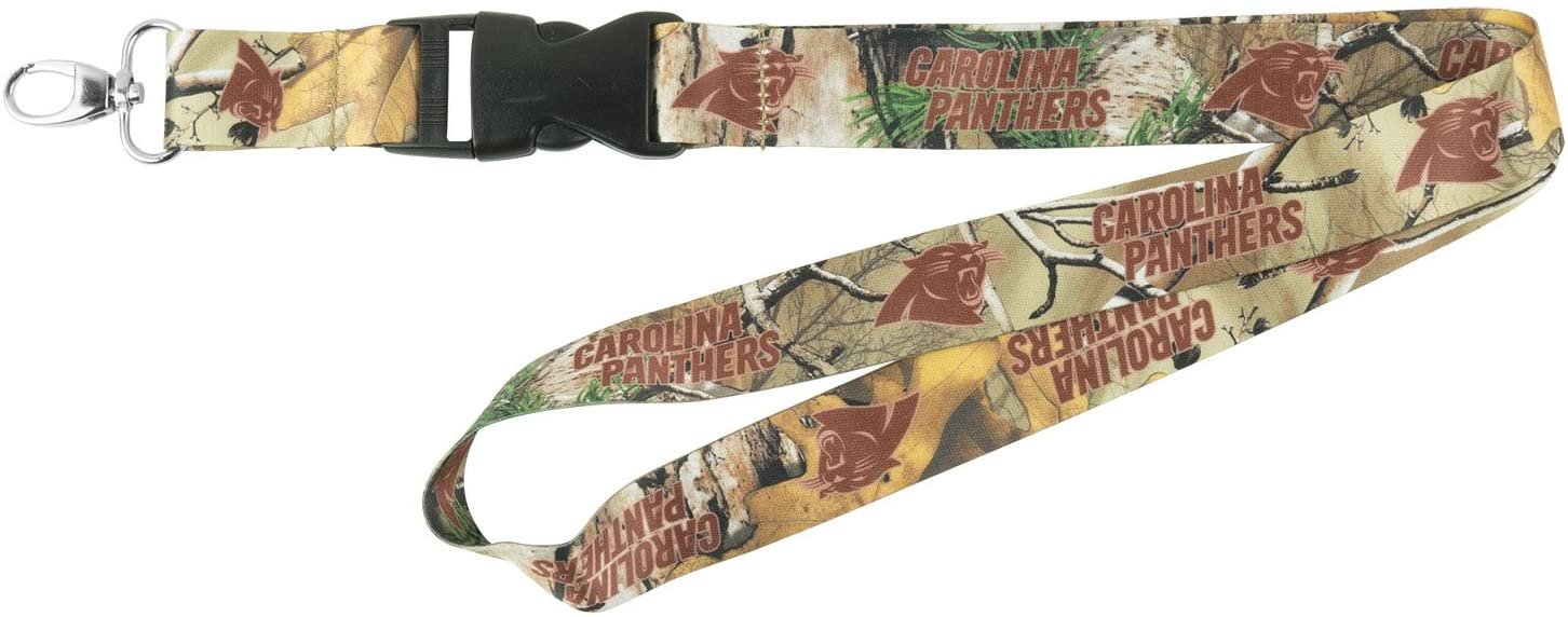 Carolina Panthers Realtree Xtra® Camo Lanyard Keychain Double Sided Breakaway Safety Design Adult 18 Inch 1