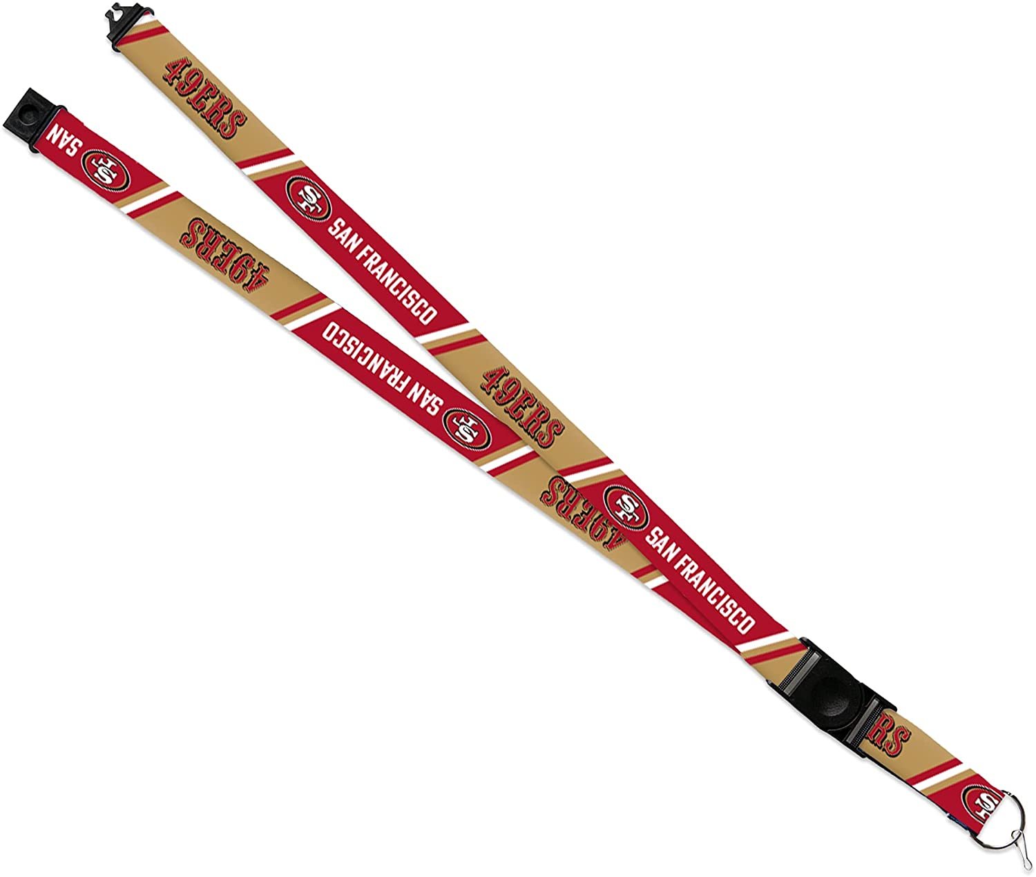 San Francisco 49ers Lanyard Keychain Double Sided Breakaway Safety Design Adult 18 Inch 1