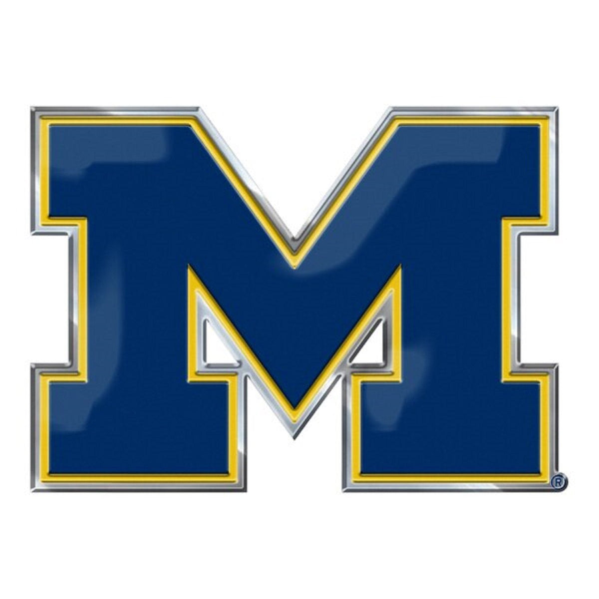 University of Michigan Wolverines Auto Emblem Aluminum Metal Raised Decal Full Adhesive Backing