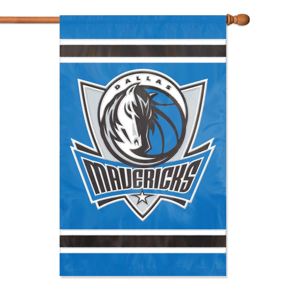Dallas Mavericks Premium House Banner Flag, Applique Embroidered, Double Sided, 44x28 Inch