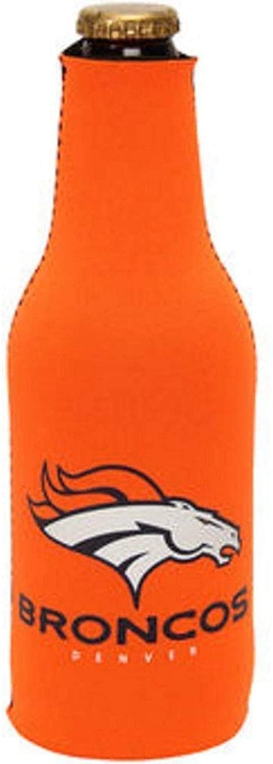 Denver Broncos Pair of 16oz Drink Zipper Bottle Cooler Insulated Neoprene Beverage Holder, Logo Design 2