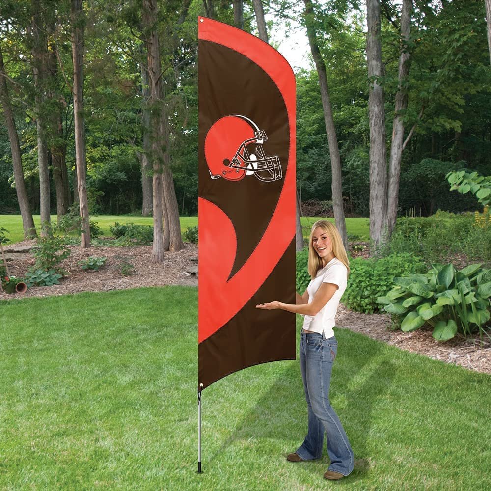 Cleveland Browns Tall Team Flag Tailgating Flag Kit 8.5 x 2.5 feet with Pole 2