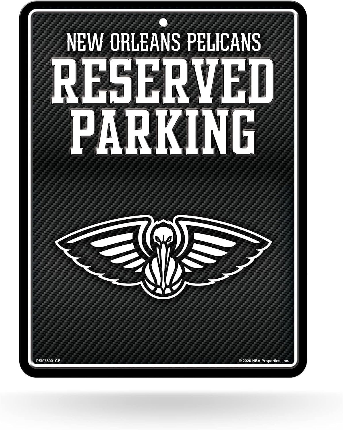 New Orleans Pelicans Metal Parking Novelty Wall Sign 8.5 x 11 Inch Carbon Fiber Design 1