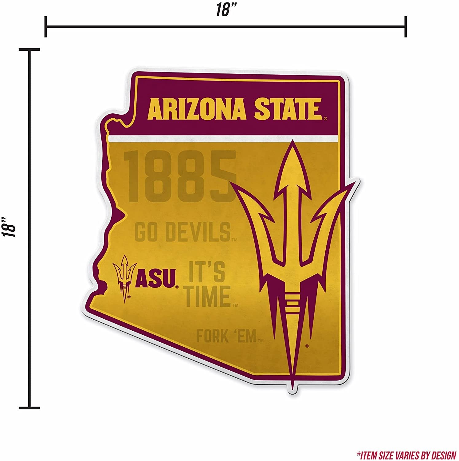 Arizona State Sun Devils Pennant State Shape 18 Inch Soft Felt University of 4