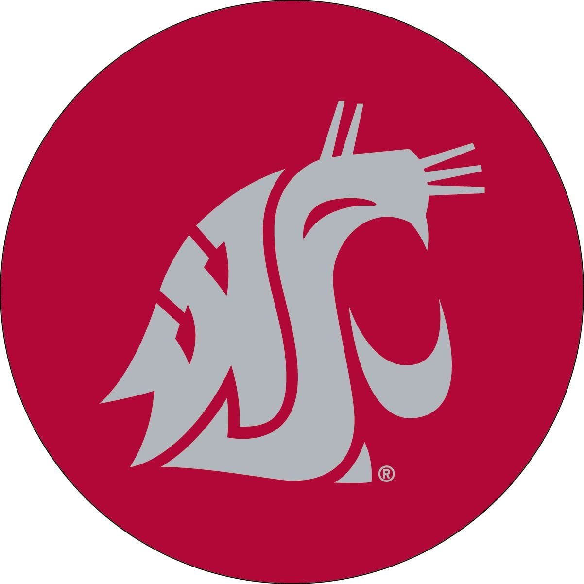 Washington State Cougars Decal RR 4" Round Vinyl Auto Home Window University of 1