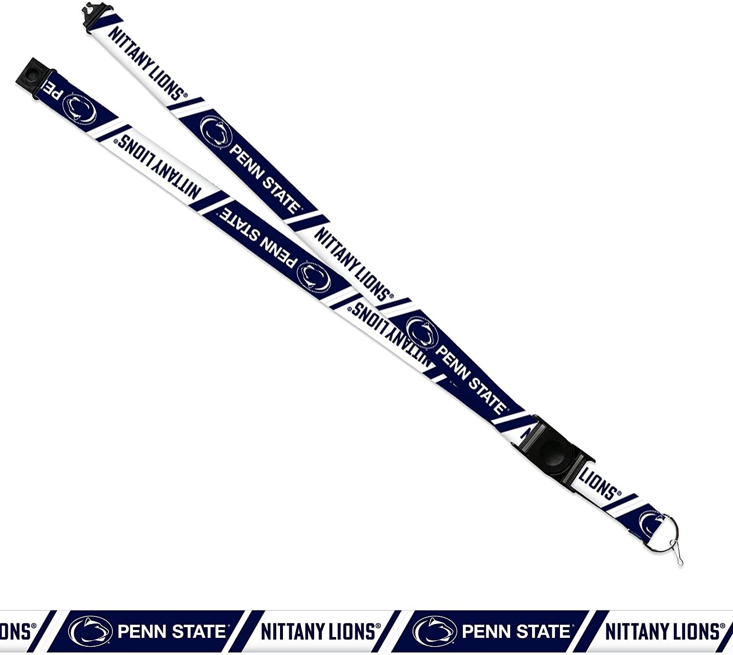 Penn State University Nittany Lions Lanyard Keychain Double Sided 18 Inch Button Clip Safety Breakaway 2