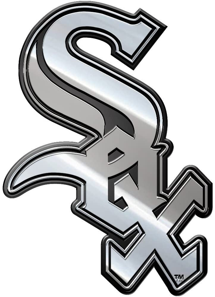 Chicago White Sox Solid Metal Auto Emblem, Raised Chrome, 3.5 Inch, Adhesive Backing 1