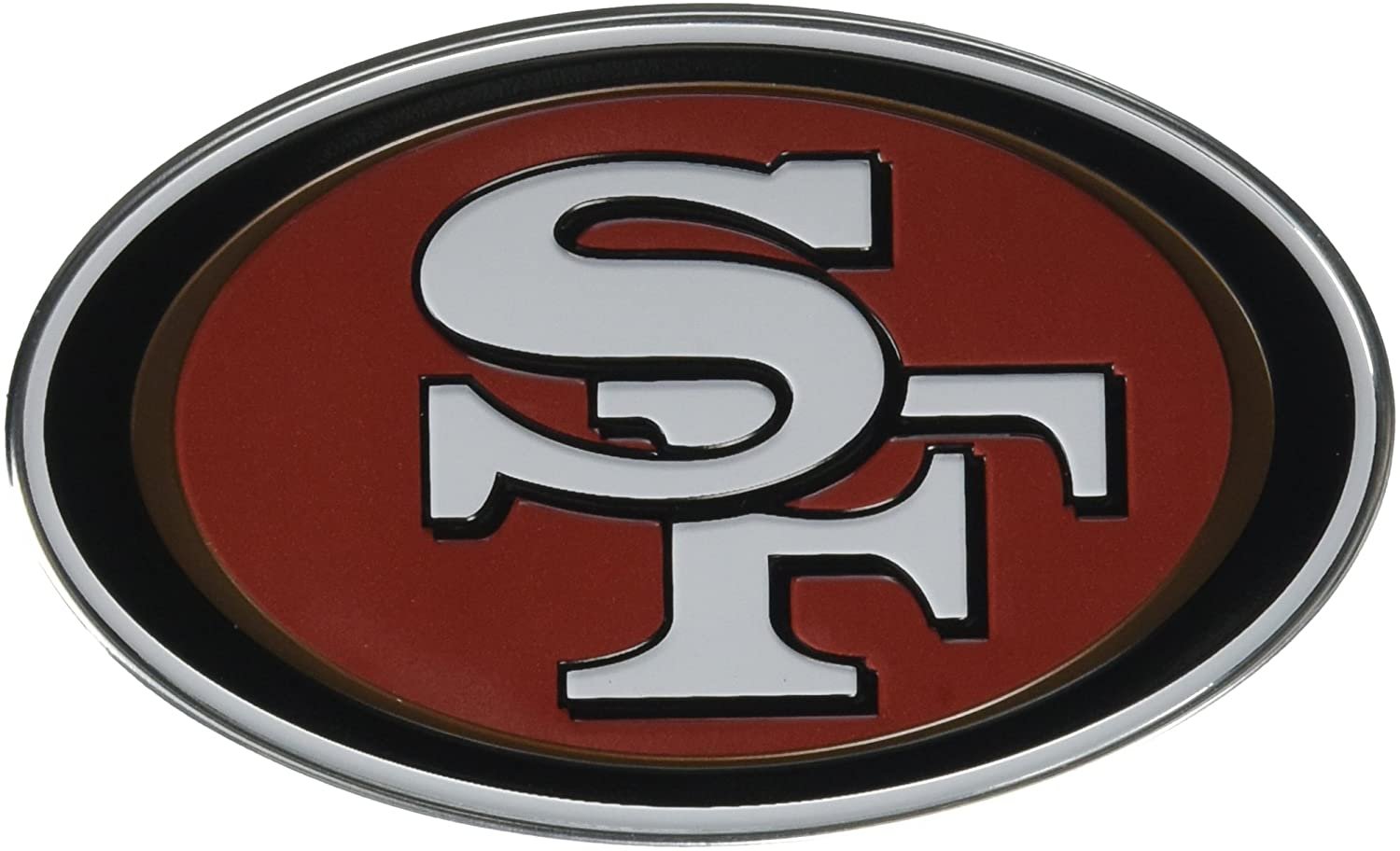 San Francisco 49ers Auto Emblem, Aluminum Metal, Embossed Team Color, Raised Decal Sticker, Full Adhesive Backing 1