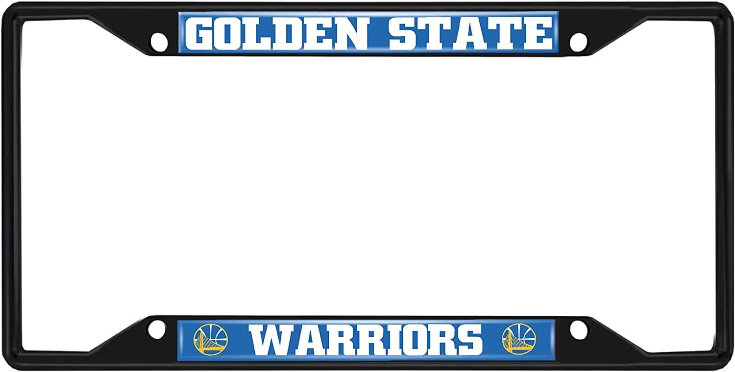 FANMATS 31330 Golden State Warriors Metal License Plate Frame Black Finish