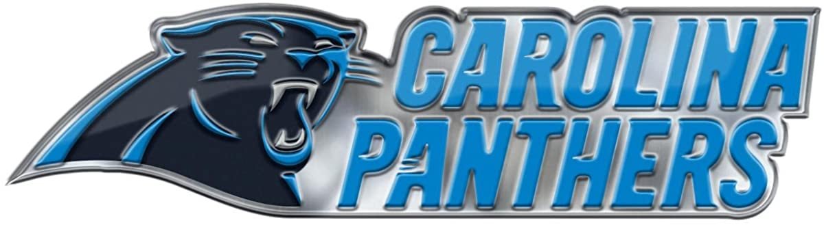 Carolina Panthers Premium Aluminum Metal Raised Auto Emblem, Alternate Logo, Color Embossed, Full Adhesive Backing 1