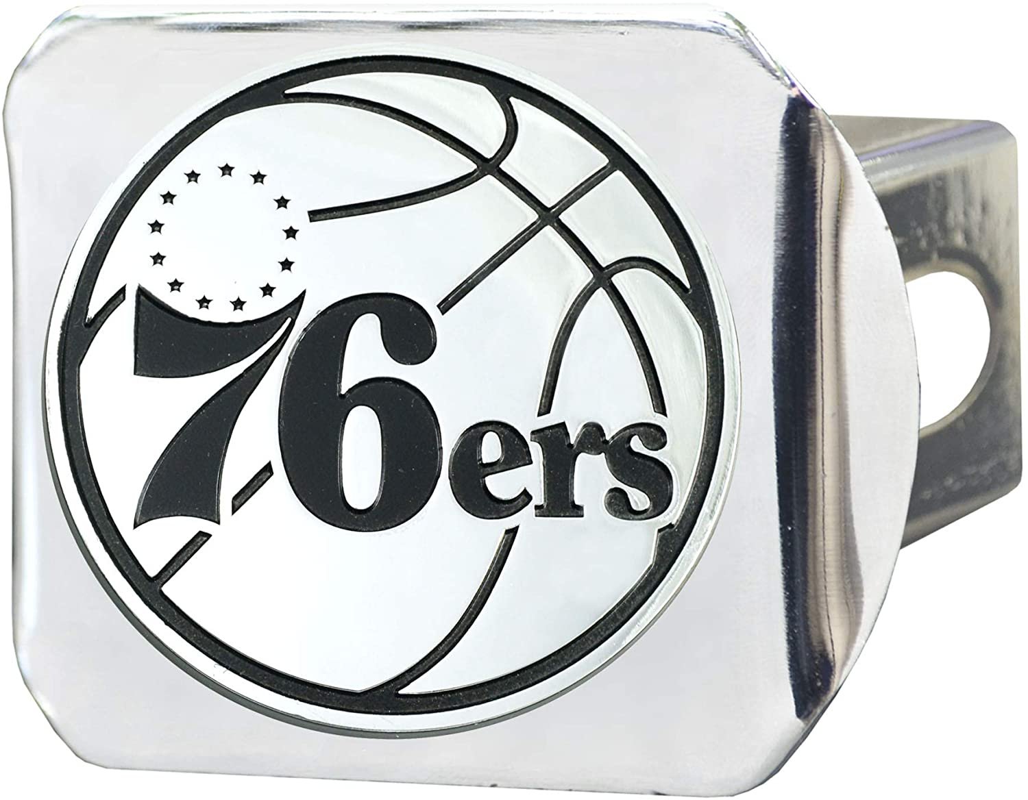 Philadelphia 76ers Hitch Cover Solid Metal with Raised Chrome Metal Emblem 2" Square Type III 1