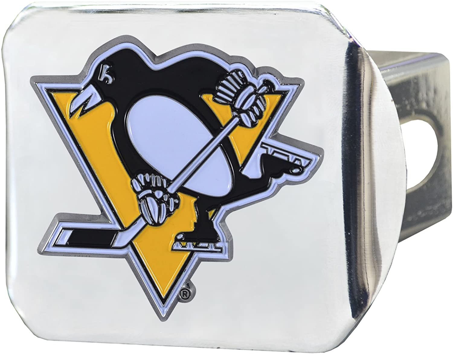 Pittsburgh Penguins Hitch Cover Solid Metal with Raised Color Metal Emblem 2" Square Type III