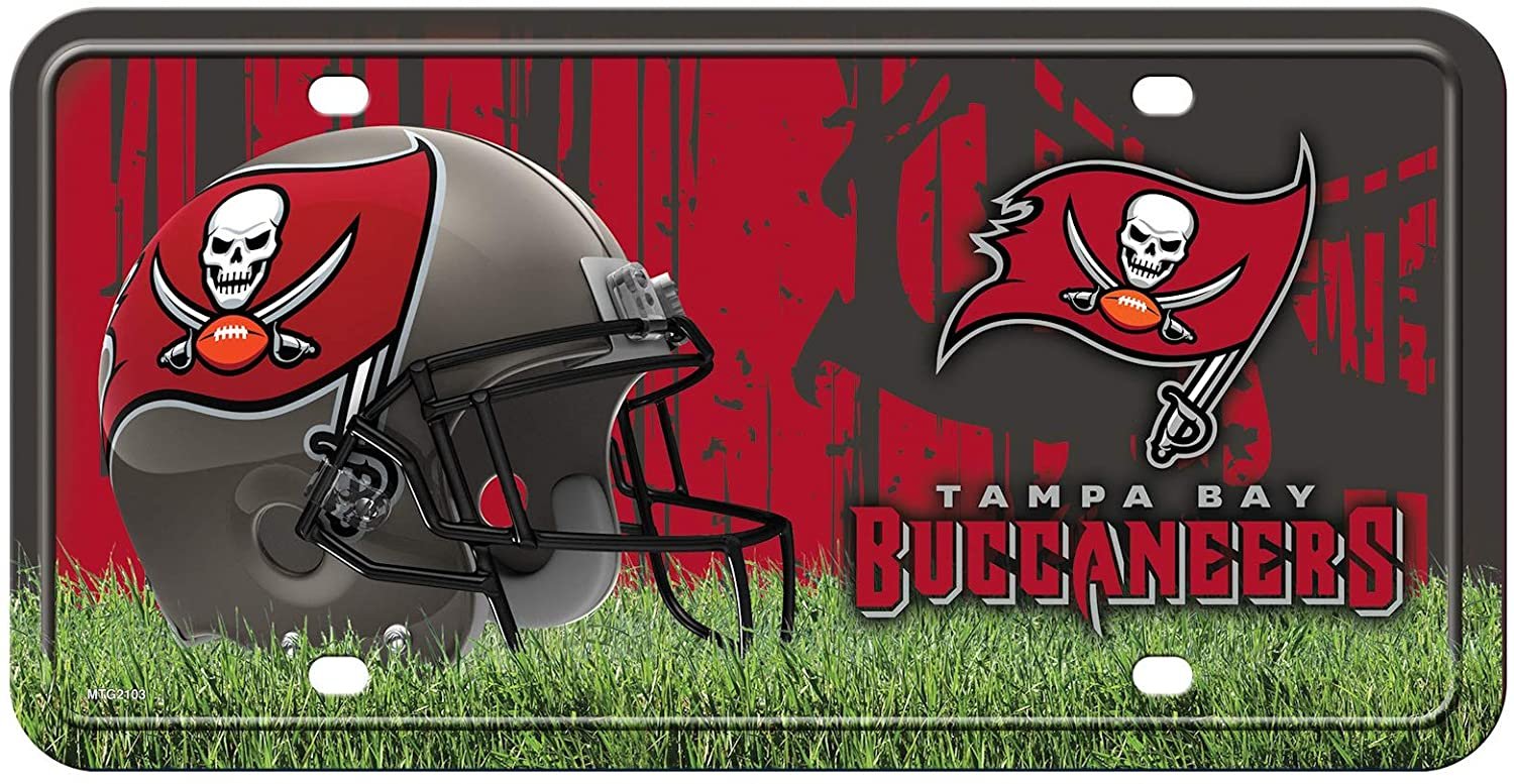 Tampa Bay Buccaneers Metal Auto Tag License Plate, Field Design, 6x12 Inch 1