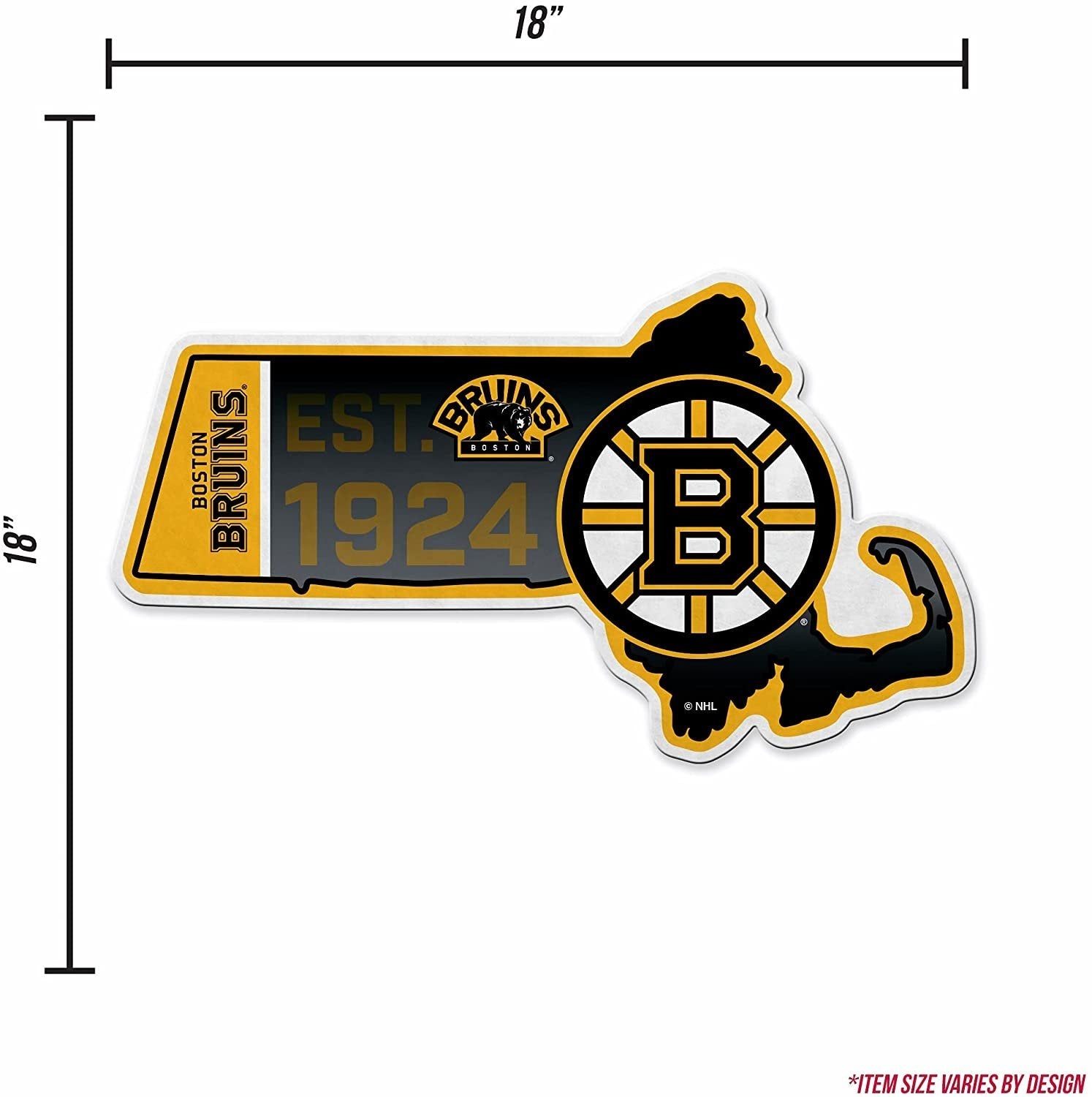 Boston Bruins 18" State Shape Pennant Soft Felt 3