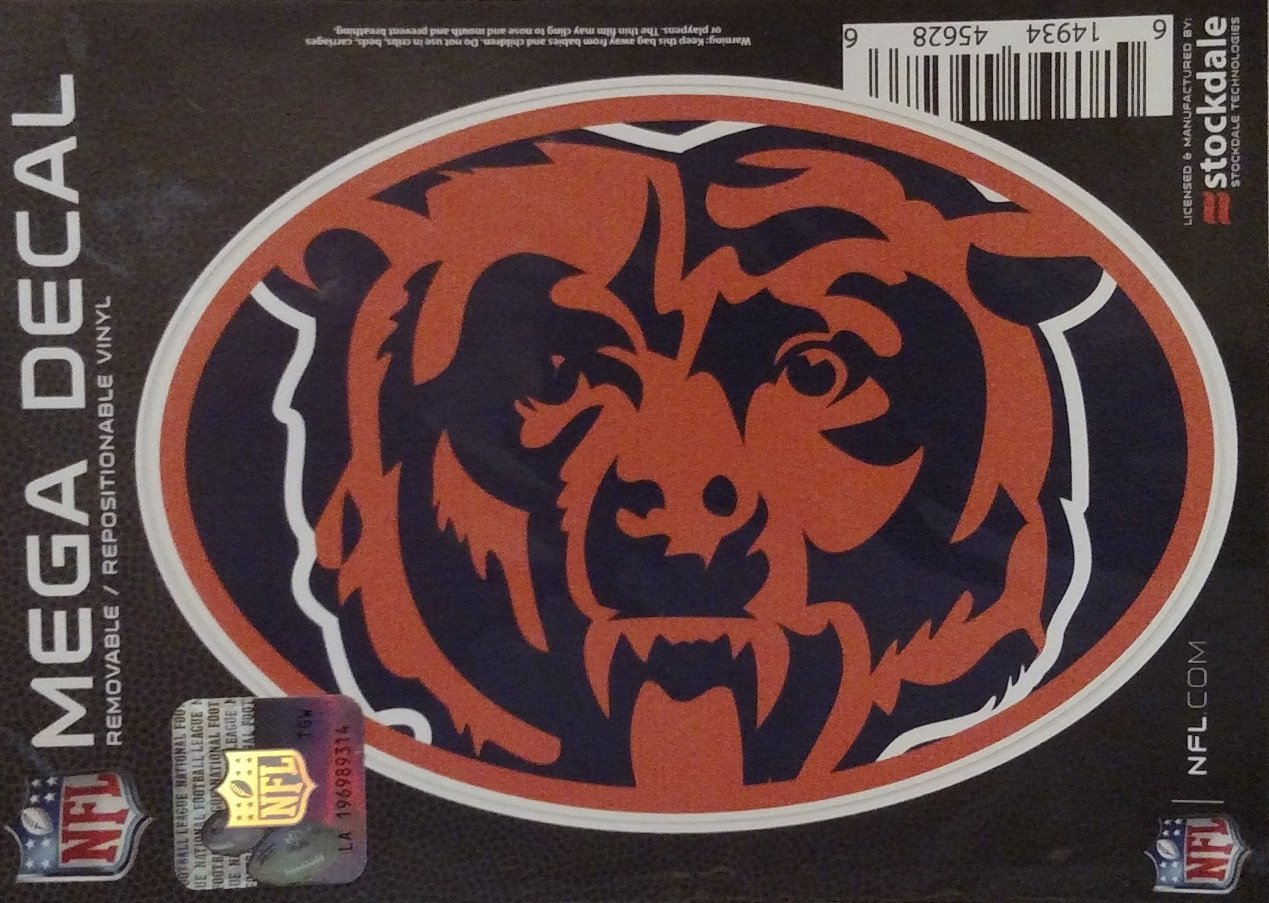 Chicago Bears 5x7 Inch Sticker Decal, Mega Logo, Flat Vinyl, Full Adhesive Backing 1