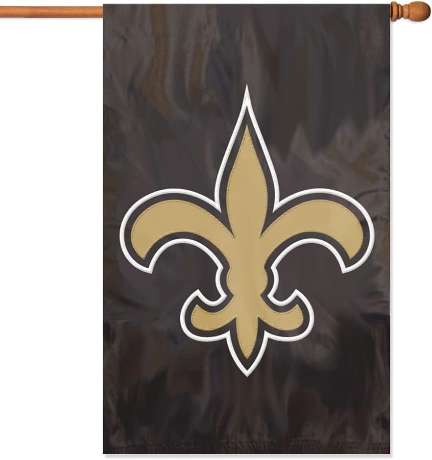 New Orleans Saints Double Sided Banner Flag Embroidered Applique 44x28 Inch 1