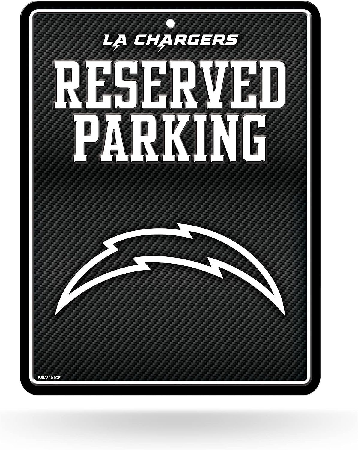 Los Angeles Chargers Metal Parking Novelty Wall Sign 8.5 x 11 Inch Carbon Fiber Design 1
