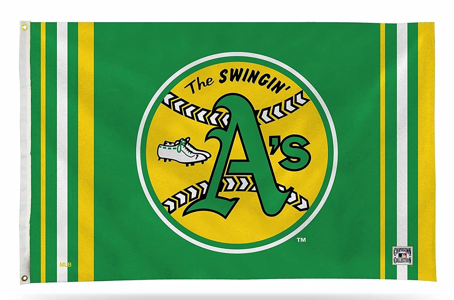 Oakland Athletics A's Premium 3x5 Feet Flag Banner, Retro Logo, Metal Grommets, Outdoor Indoor, Single Sided 1