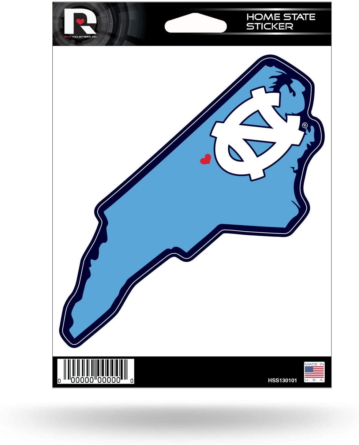 University of North Carolina Tar Heels 5 Inch Sticker Decal, Home State Design, Flat Vinyl, Full Adhesive Backing 1