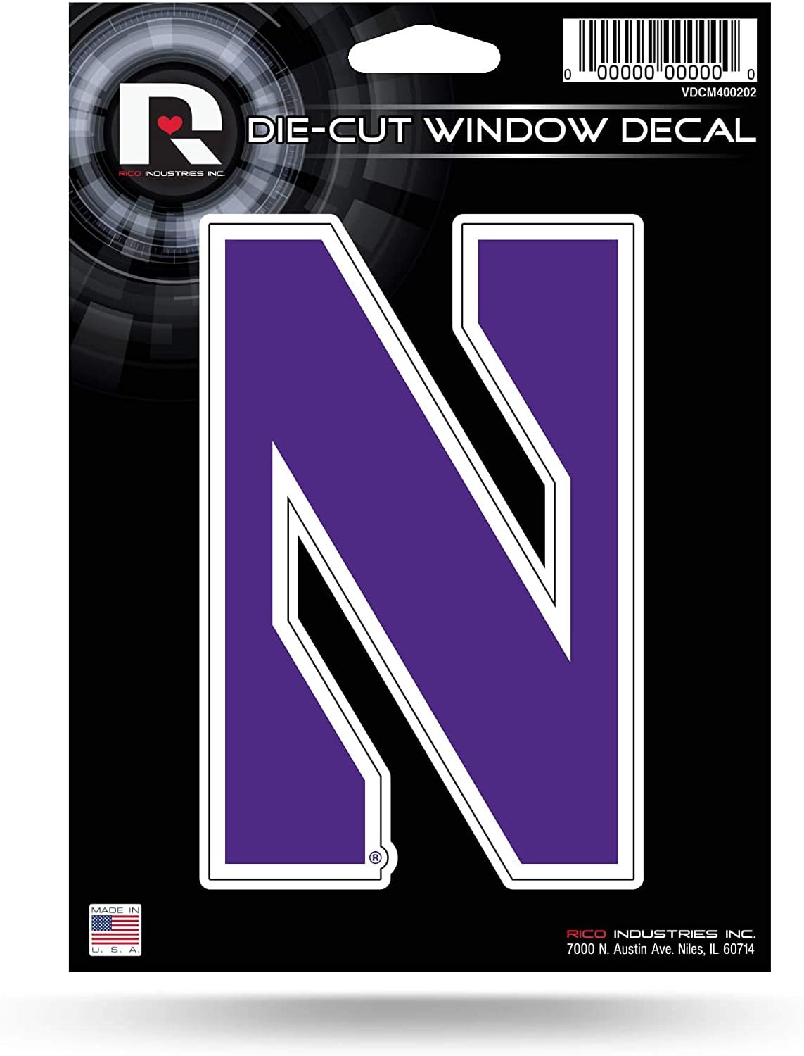 Rico VDCM400202 NCAA Northwestern Medium Die Cut Decal Sports Fan Home Decor, Multicolor, One Size
