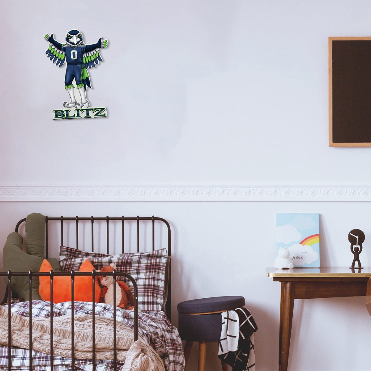 Seattle Seahawks Soft Felt Pennant, Mascot Design, Shape Cut, 18 Inch, Easy To Hang 4