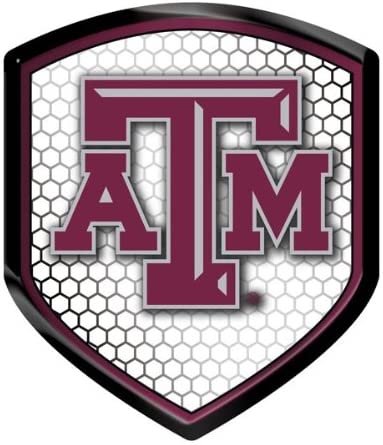 Texas A&M University Aggies High Intensity Reflector, Shield Shape, Raised Decal Sticker, 2.5x3.5 Inch, Home or Auto, Full Adhesive Backing